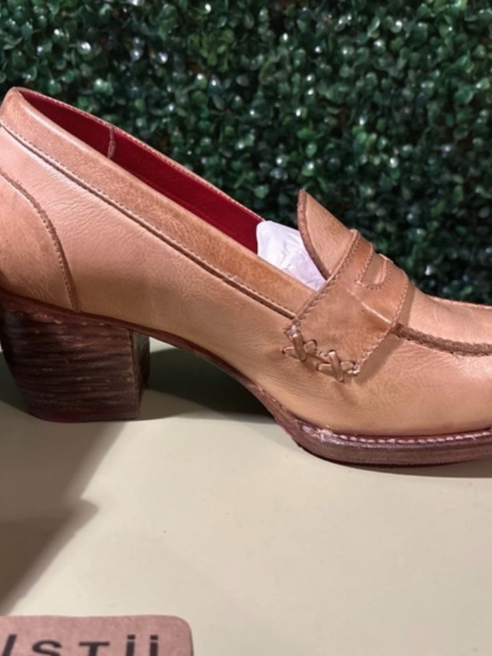 BEDSTU Liberty Bone Rustic Leather Block Heel Loafer - Picture 8 of 14